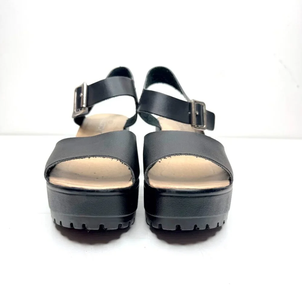 KOI FOOTWEAR Chunky Platform Lug Sole Heel Ankle Strap Sandals Womens 36 5.5 6